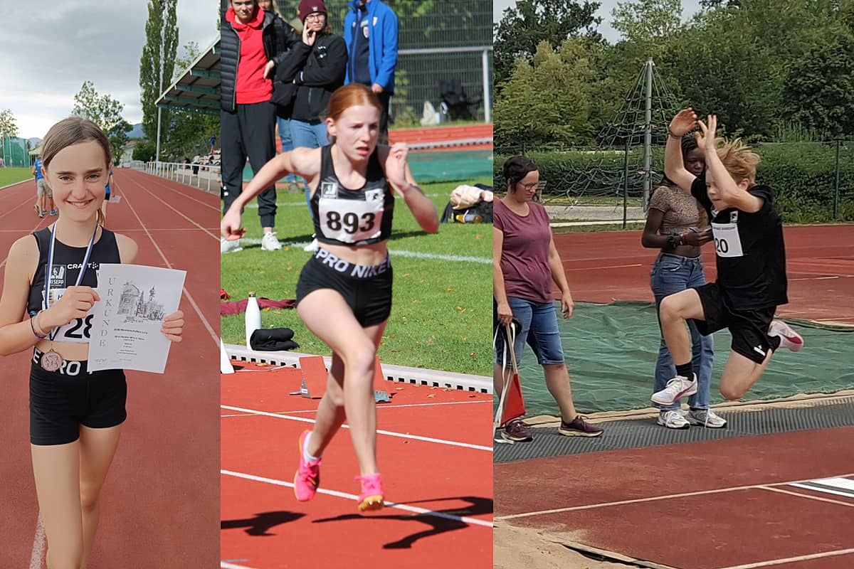 Bilder (privat) zeigen: Mehrkämpferin Jana Reitschuh, 800 m Läuferin Carolina Betz und Weitspringer Alex Straßer.